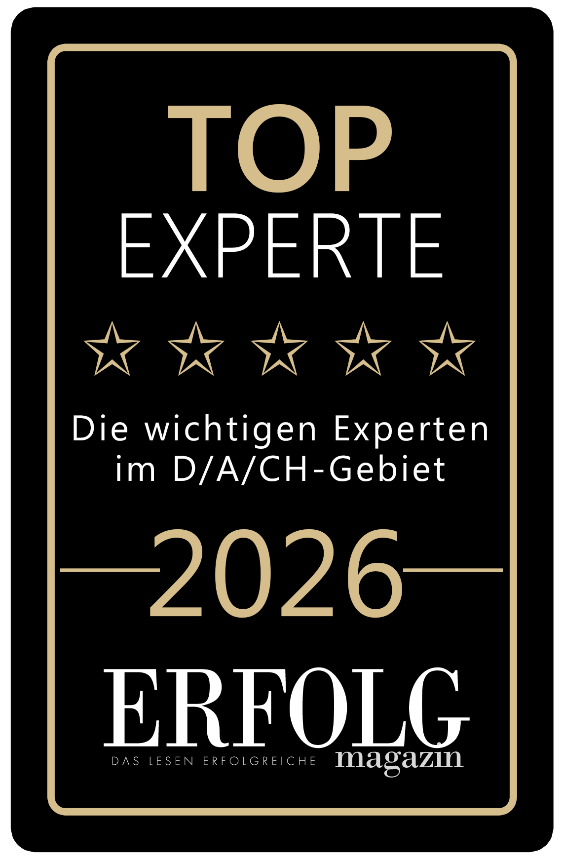 TOP Experte 2026 – ERFOLG Magazin, Die wichtigen Experten im DACH-Gebiet